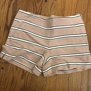 LOFT High Waist Pink and White Shorts